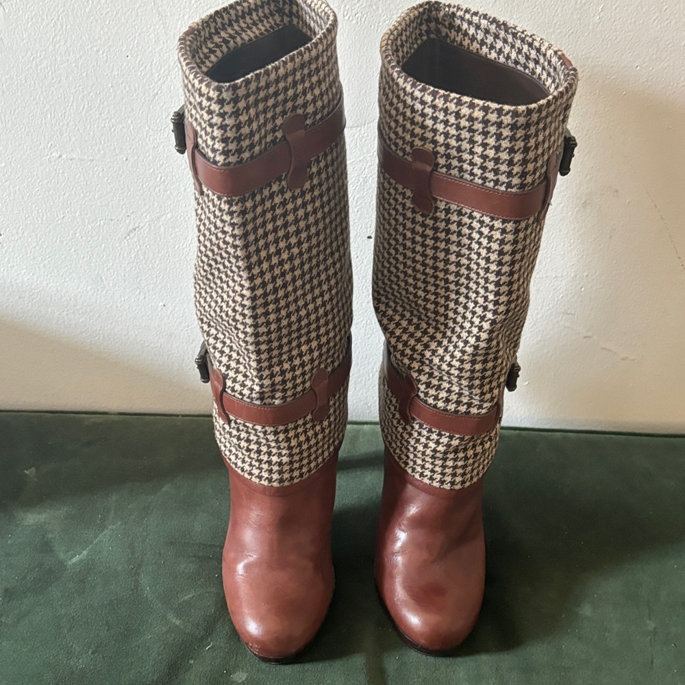 Brown and Houndstooth Women's Boots